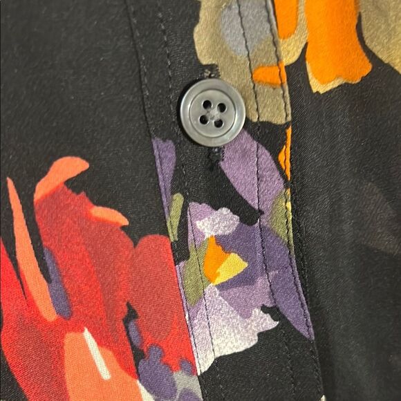 Sz 6 Ellen Tracy Black and Red Sleeveless Notched Collar Blouse 18.5” P2P - Picture 7 of 11